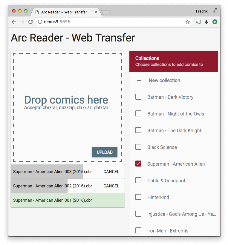 Arc Reader Web Transfer