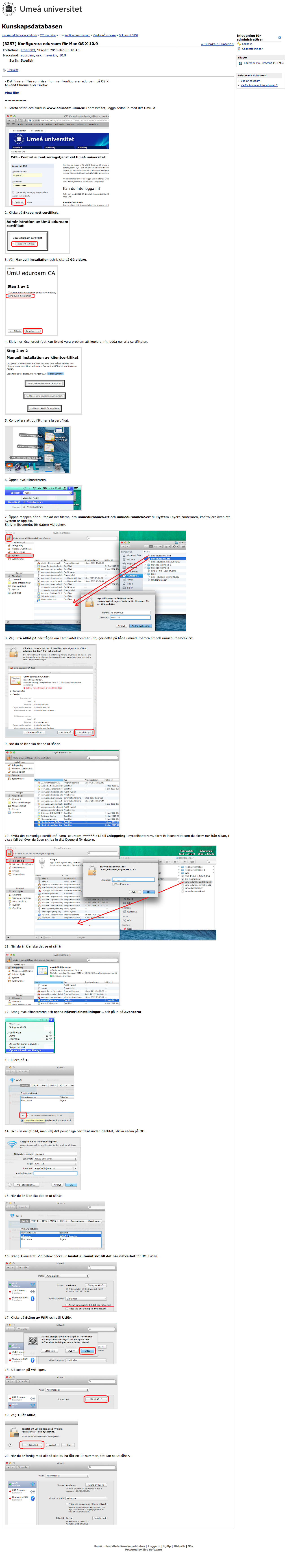 Eduroam original guide page